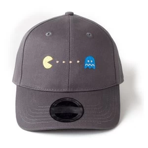 Pac-Man - Embroidered Pac-Man And Ghost Unisex Dad Cap - Grey
