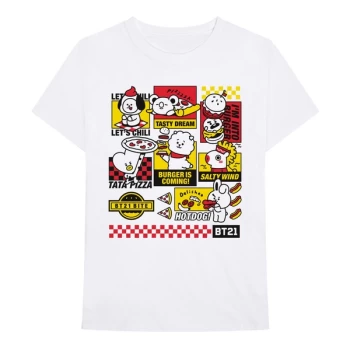 BT21 - Bite Fast Food Unisex Large T-Shirt - White