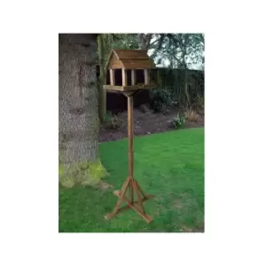 Dark Wood Wooden Garden Bird Feeder / Feeding Table
