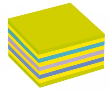 Post-it 76 x 76mm Sticky Notes Cube Neon Assorted Colours 1 x 450 Sheets