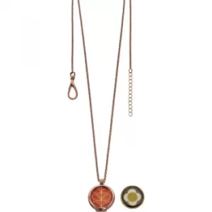 Ladies Orla Kiely Rose Gold Plated Reversible Necklace