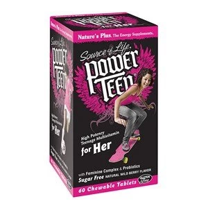 Natures Plus Power Teen For Her Chewable Multi Wild Berry 60 Tabs