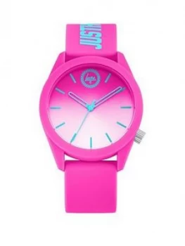 Hype Hype Pink And White Ombre Dial Pink And Turquoise Just Hype Print Silicone Strap Kids Watch