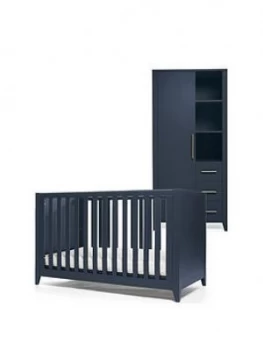 Mamas & Papas Midnight Blue Melfi Cot Bed & Storage Wardrobe