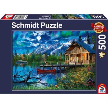 Schmidt Mountain Lake in The Moonlight Jigsaw Puzzle - 500 Pieces