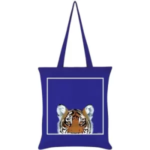 Inquisitive Creatures Tiger Tote Bag (38 x 42cm) (Blue) - Blue
