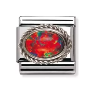 Nomination Classic Silver Red Opal Charm