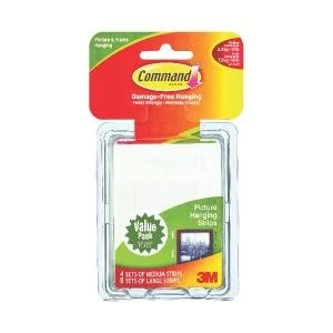 3M Command Pairs of Picture Hanging Strips Value Pack Pack of 12 17209