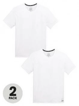 Calvin Klein 2 Pack Slim Fit T-Shirts - White, Size XL, Men
