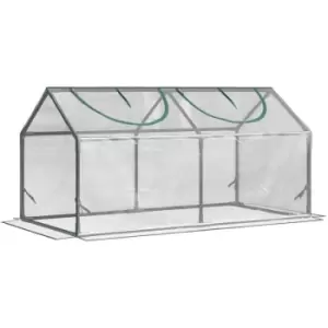 Greenhouse Plants Foil Tomato Vegetable House w/ 2 Windows Clear - Clear - Outsunny