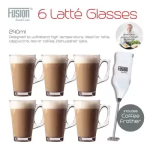 Vivo 6 Latte Glasses With Milk Frother