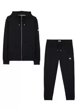Weekend Offender Weekend Offender New York Badge Zip Up Hood Jog Suit, Black, Size L, Men