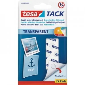 tesa TESA TACK, DOUBLE SIDED ADHESIVEPADS Transparent Content: 72 pcs