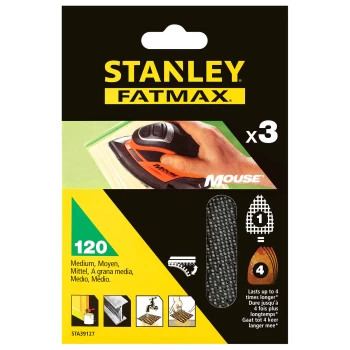 STANLEY FATMAX - 3x 120g Mouse Mesh Sanding Sheets