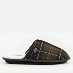 Barbour Maddie Tartan Jersey and Faux-Fur Blend Slippers - UK 7