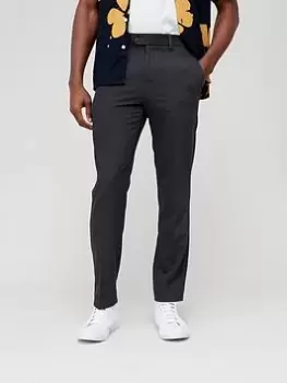 Farah Adjustable Waist Smart Trousers - Charcoal, Size 38, Inside Leg Short, Men