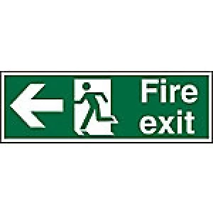 Fire Exit Sign Left Arrow Plastic 20 x 60 cm