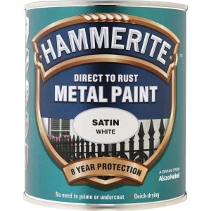 Hammerite Satin Finish Metal Paint White 750ml