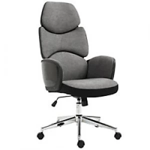 Vinsetto Office Chair Grey, Black Linen Fabric, Sponge 921-243V70BK