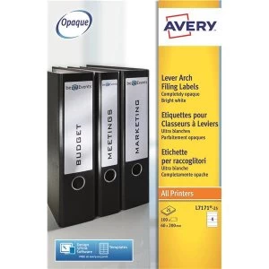 Avery L7171 25 200 x 60mm Lever Arch Filing Labels Pack of 400 Labels