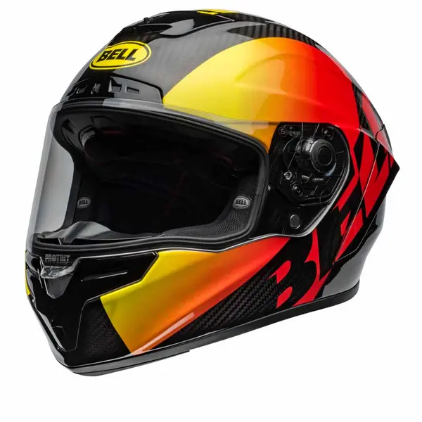 Bell Race Star DLX Flex Offset Gloss Black Red Full Face Helmet Size L
