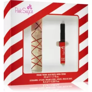 Aquolina Pink Sugar Red Velvet Gift Set 50ml Eau de Toilette + 8.5ml Lip Gloss - Red