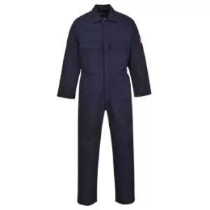 Biz Weld Mens Flame Resistant Overall Navy Blue Extra Large 32"