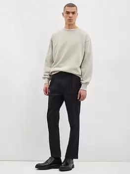 Burton Menswear London Burton Slim Pleat Front Trousers, Navy, Size 36, Inside Leg Regular, Men