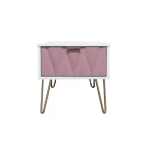 Ice 1 Drawer Bedside Table - Pink