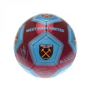 West Ham Signature Ball Sky Blue Burgundy Size 5