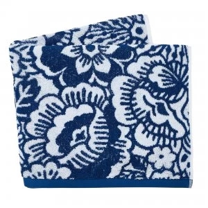 Helena Springfield Tilde 100% Cotton Blue Towel Blue and White