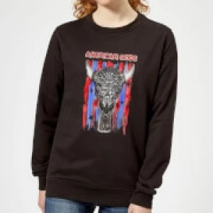 American Gods Skull Flag Womens Sweatshirt - Black