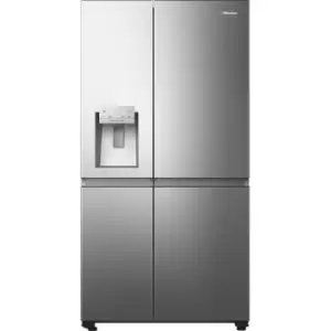Hisense RS818N4IIE WiFi Connected Plumbed Total No Frost American Fridge Freezer - Stainless Steel - E Rated