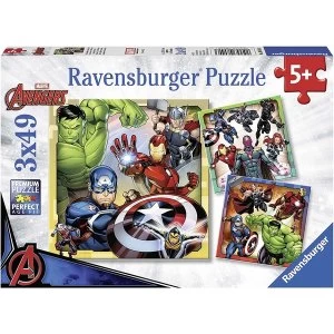Ravensburger Marvel Avengers Assemble Jigsaw Puzzles - 3 x 49 Piece