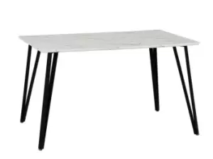 Seconique Marlow 130cm White Marble Effect Dining Table