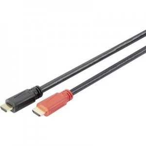 Digitus HDMI Cable 10.00 m Audio Return Channel, gold plated connectors, Ultra HD (4k) HDMI Black [1x HDMI plug - 1x HDMI plug]