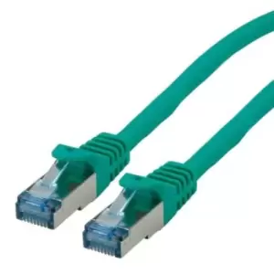 Roline Shielded Cat6a Cable Assembly 500mm, LSZH, Green, Male RJ45