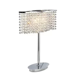 Fabio Table Lamp 2 Light Polished Chrome, Crystal