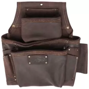 Ox Tools - Pro Oil Tanned Leather 3 Pocket Fastener Pouch