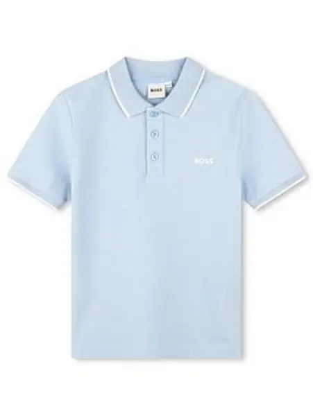 Boss Blue Junior Polo Shirt In Cotton Pique L/Blue Boys 14Y 209894UK