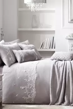 'Lacy Butterfly' Vintage Lace Overlay Duvet Cover Set
