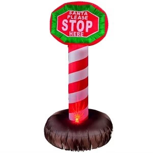 Premier Inflatable Santa Please Stop Here Sign - 1.8m