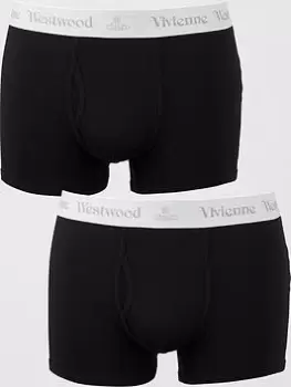 Vivienne Westwood Mens 2 Pack Boxer Shorts - Black, Size S, Men