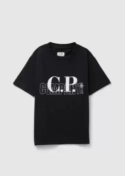 C.P. Company Kids Large Chest Logo T-Shirt In Black