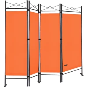 Partition Wall Lucca 180x163cm Flexible Base Opaque 30°C Washable Stable Indoor Living Room Screen Room Divider Orange