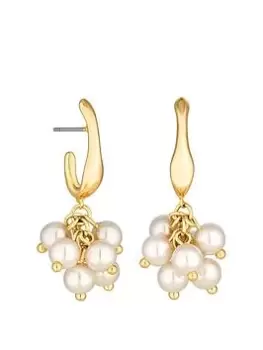 Mood Mood Gold Cream Pearl Cluster Drop Earrings