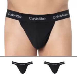 Calvin Klein 2-Pack Cotton Stretch Thongs - Black L