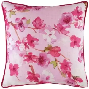 Evans Lichfield Cherry Blossom Cushion Cover (One Size) (Magenta) - Magenta