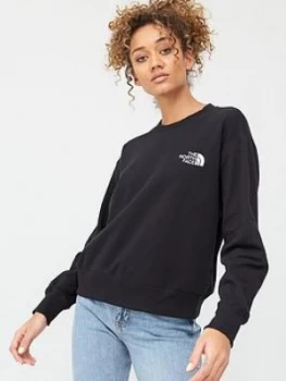The North Face Cropped Crew Sweatshirt - Black, Size XS, Women