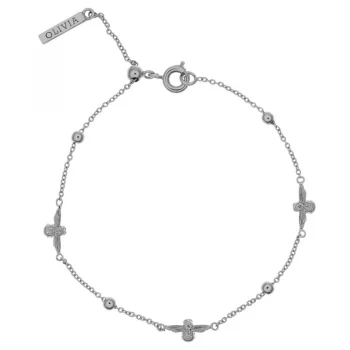 Ladies Olivia Burton Silver Plated Moulded Bee & Ball Chain Bracelet